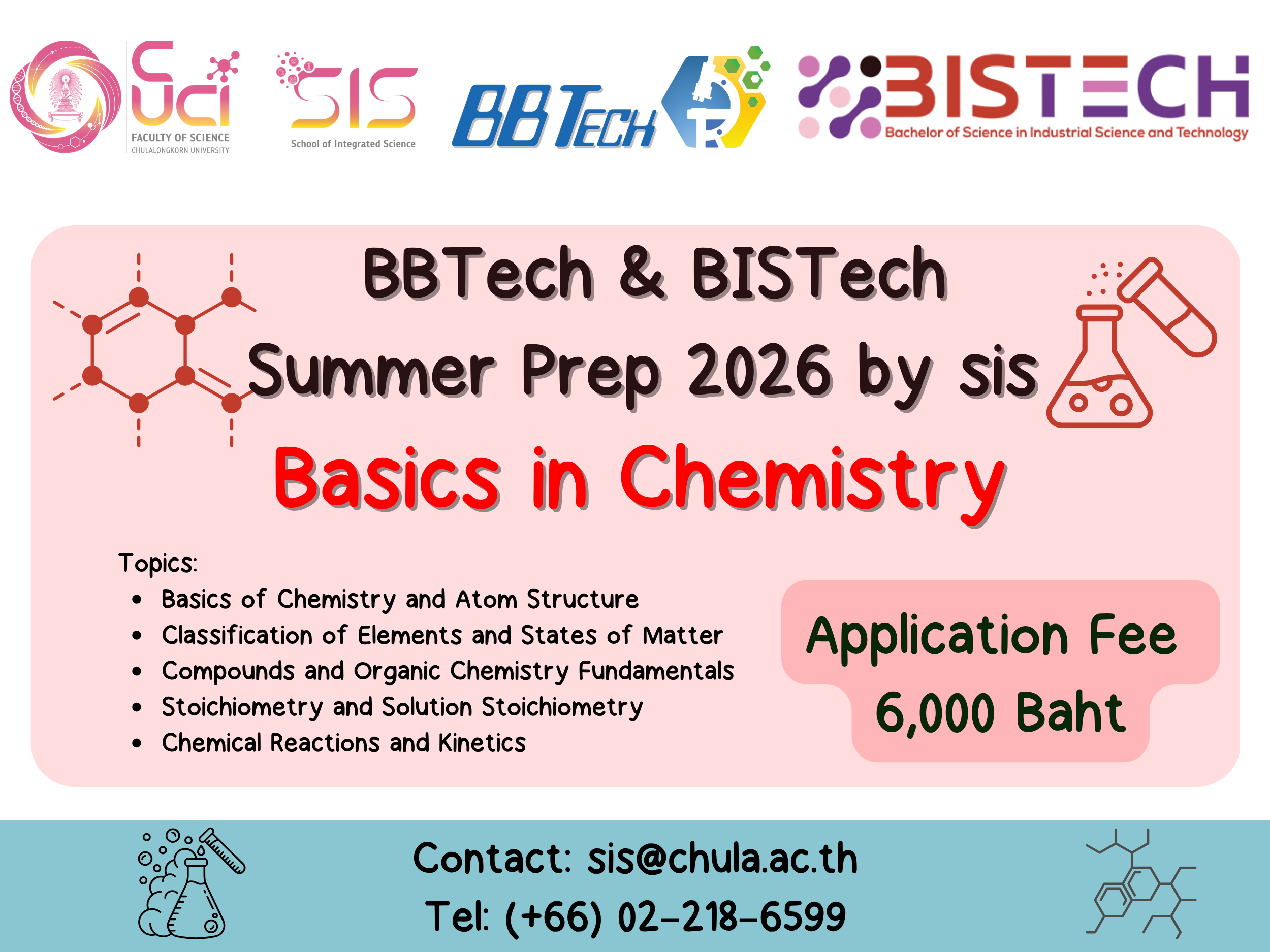 BBTech & BISTech Summer Prep 2026 by SIS - Basics in Chemistry (พื้นฐานทางเคมี)